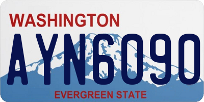 WA license plate AYN6090