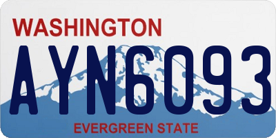 WA license plate AYN6093
