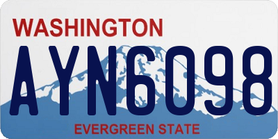 WA license plate AYN6098