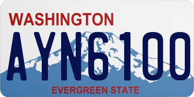 WA license plate AYN6100