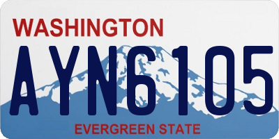 WA license plate AYN6105