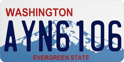 WA license plate AYN6106