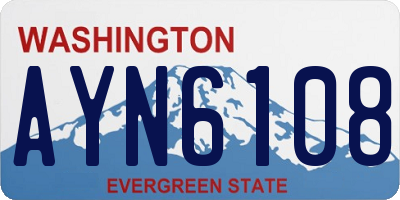 WA license plate AYN6108