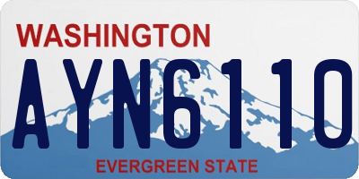 WA license plate AYN6110