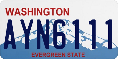 WA license plate AYN6111