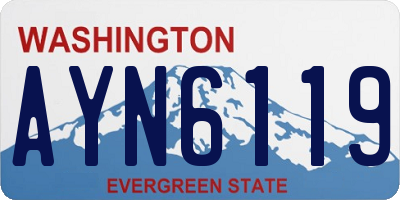 WA license plate AYN6119