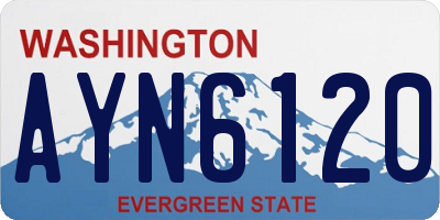 WA license plate AYN6120