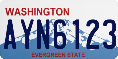 WA license plate AYN6123