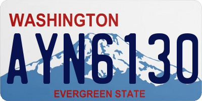 WA license plate AYN6130