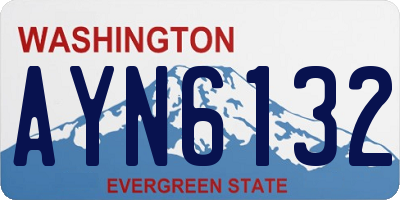 WA license plate AYN6132