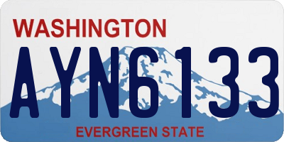 WA license plate AYN6133