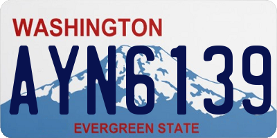WA license plate AYN6139
