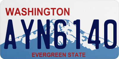 WA license plate AYN6140