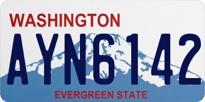 WA license plate AYN6142