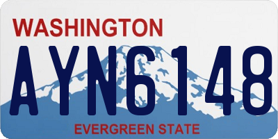 WA license plate AYN6148