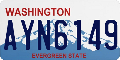 WA license plate AYN6149