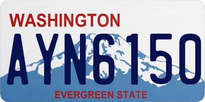 WA license plate AYN6150