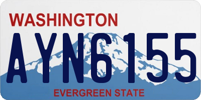 WA license plate AYN6155