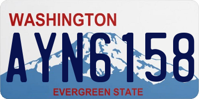 WA license plate AYN6158