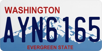 WA license plate AYN6165