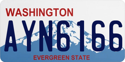 WA license plate AYN6166