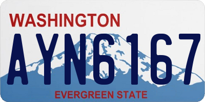 WA license plate AYN6167
