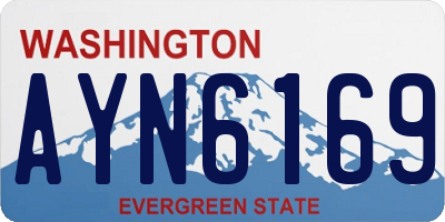WA license plate AYN6169