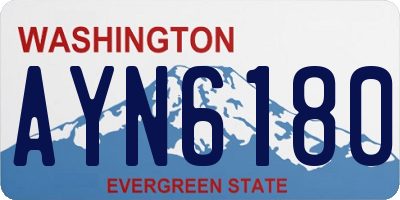 WA license plate AYN6180