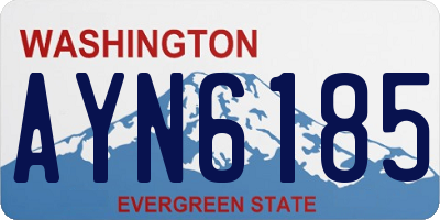 WA license plate AYN6185