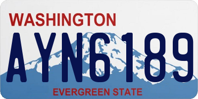 WA license plate AYN6189