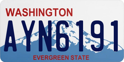 WA license plate AYN6191