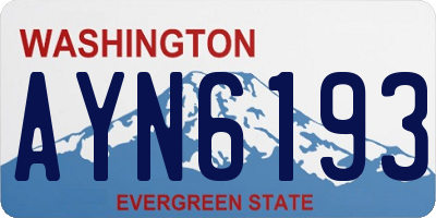 WA license plate AYN6193
