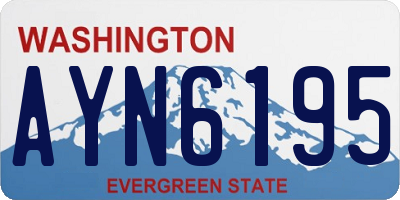 WA license plate AYN6195