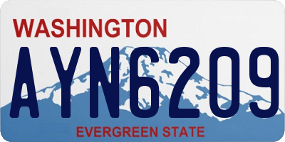 WA license plate AYN6209