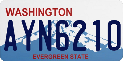 WA license plate AYN6210