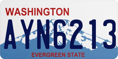 WA license plate AYN6213