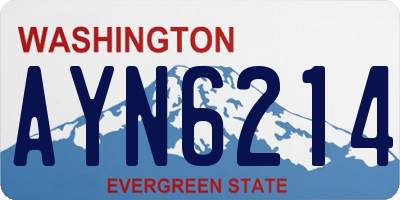 WA license plate AYN6214