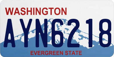 WA license plate AYN6218