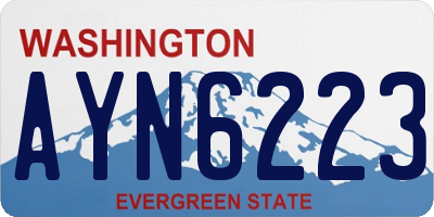 WA license plate AYN6223