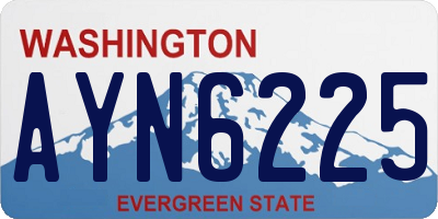 WA license plate AYN6225