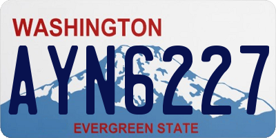 WA license plate AYN6227