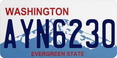 WA license plate AYN6230