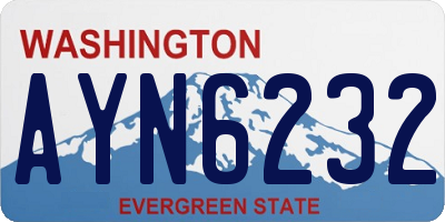 WA license plate AYN6232