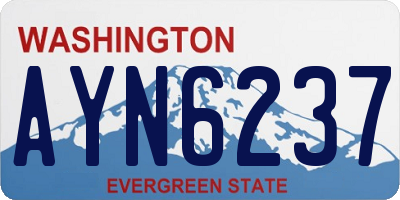 WA license plate AYN6237
