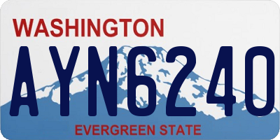 WA license plate AYN6240