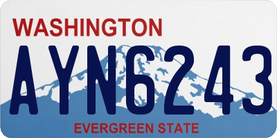 WA license plate AYN6243