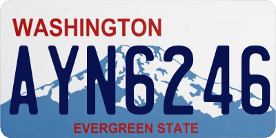 WA license plate AYN6246