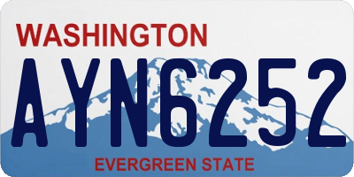 WA license plate AYN6252