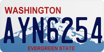 WA license plate AYN6254