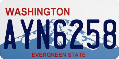 WA license plate AYN6258